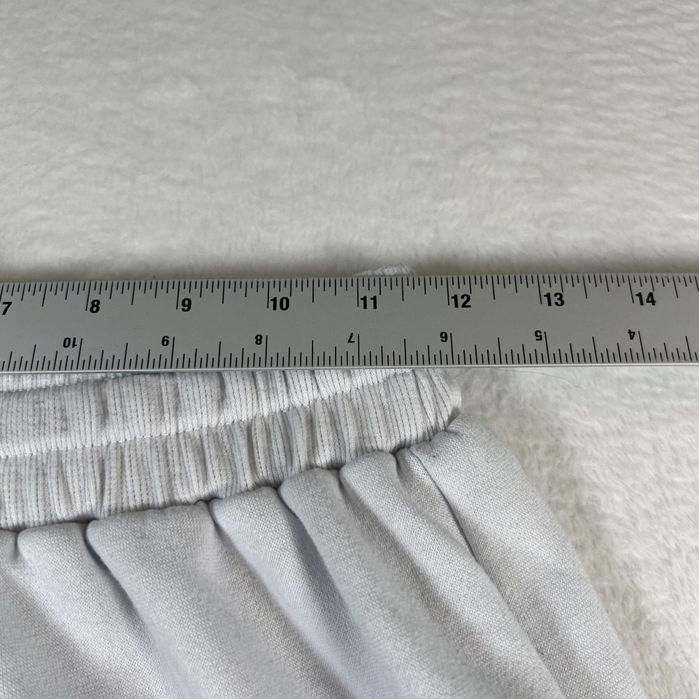 Brandy Melville Pants Womens S White Wide Leg Flare Sweatpants Drawstring Lounge - Picture 3 of 7
